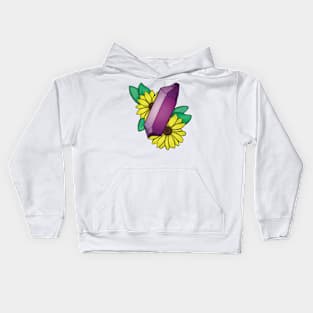 Amethyst and Yellow Flowers Kids Hoodie